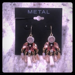 NWT METAL Soft Pink Stone Earrings